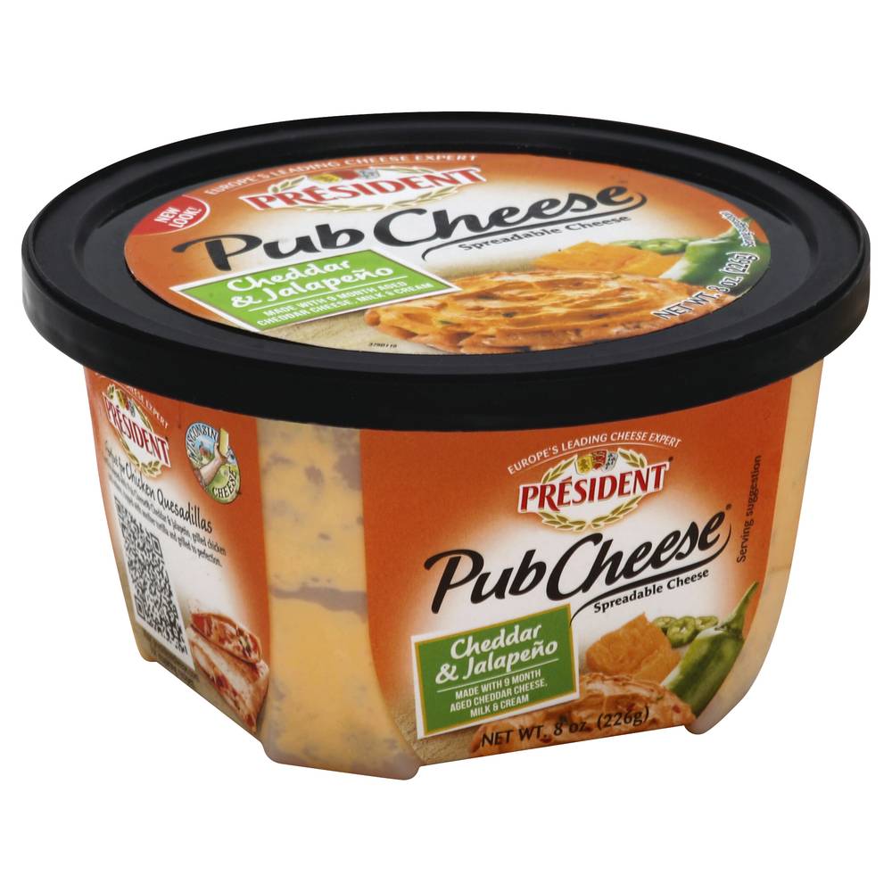 President Pub Cheese Cheddar & Jalapeno Spreadable Cheese