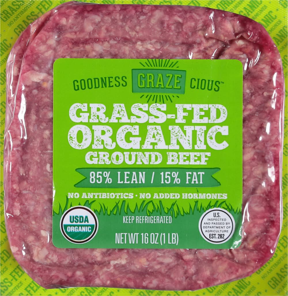 Goodness Grazecious Grass Fed Organic Ground Beef (16 oz)