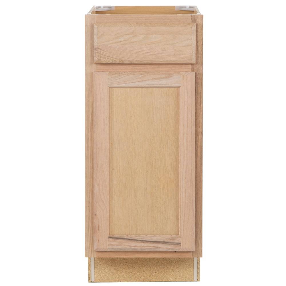 Project Source Oak Brook 15-in W x 35-in H x 23.75-in D Natural Unfinished Oak 1-Drawer Base Fully Assembled Cabinet (Flat Panel Square Style) | 33A B15R