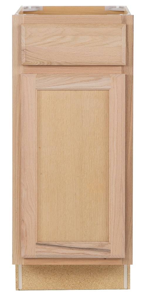 Project Source Oak Brook 15-in W x 35-in H x 23.75-in D Natural Unfinished Oak Base Fully assembled Cabinet (Flat Panel Square) | 33A B15R