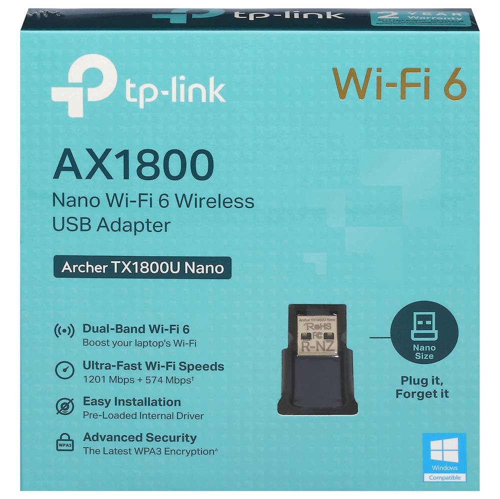 TP-Link Ax1800 Wireless Nano Wi-Fi 6 Usb Adapter