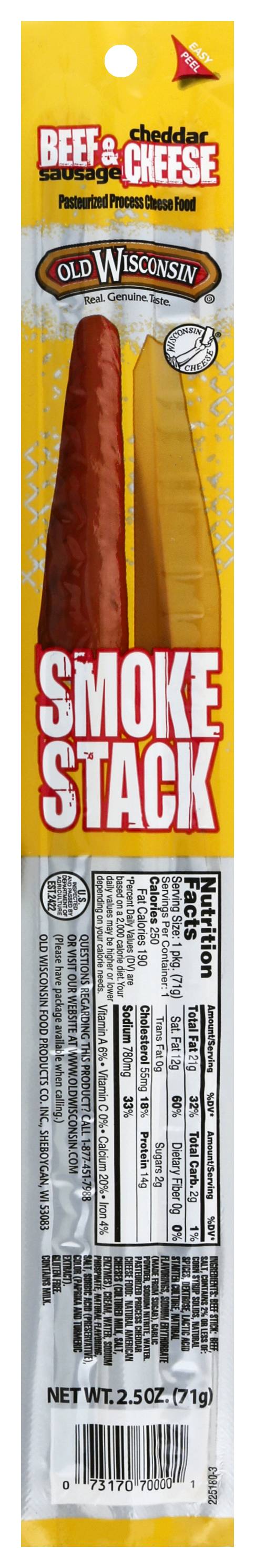 Old Wisconsin Smoke Stack Stick, Beef Sausage-Cheddar Cheese (2.5 oz)