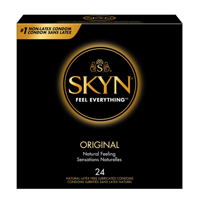 Skyn condoms lubrifiés sans latex originaux à sensation naturelles - natural feeling original latex free lubricated condoms (24 unités)