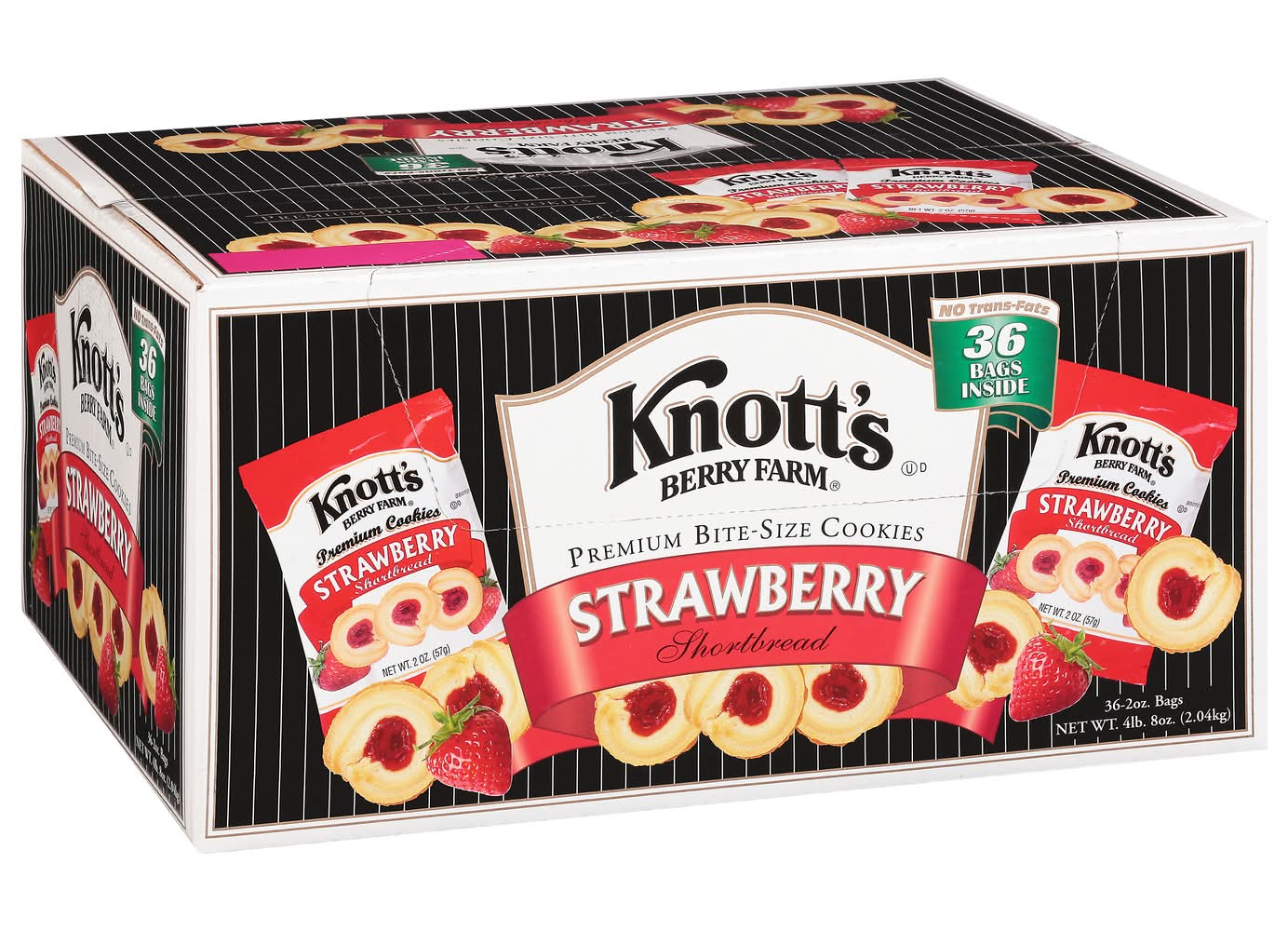 Knott's Berry Farm Premium Bite-Size Cookies, Strawberry (2 oz, 36 ct)