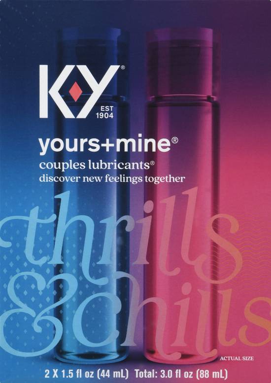 K-Y Yours + Mine Thrills & Chills Couple Lubricants (2 ct)