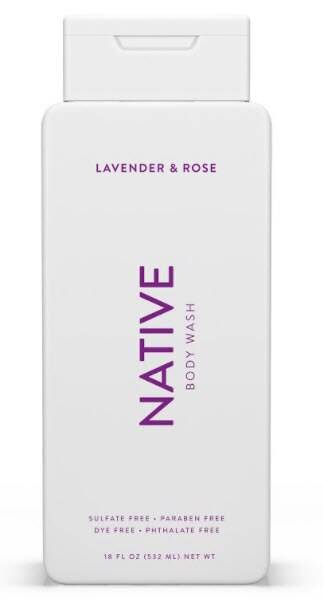Native Lavender & Rose Body Wash, 18 OZ