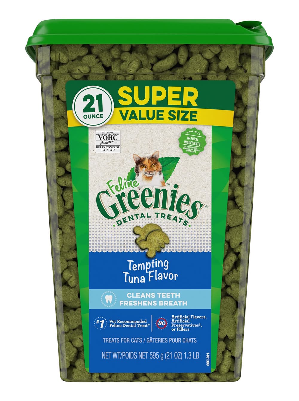 Greenies™ Feline Greenies Adult Cat Dental Treats - Dental Care, Natural, Tuna (Flavor: Tuna, Size: 21 Oz)