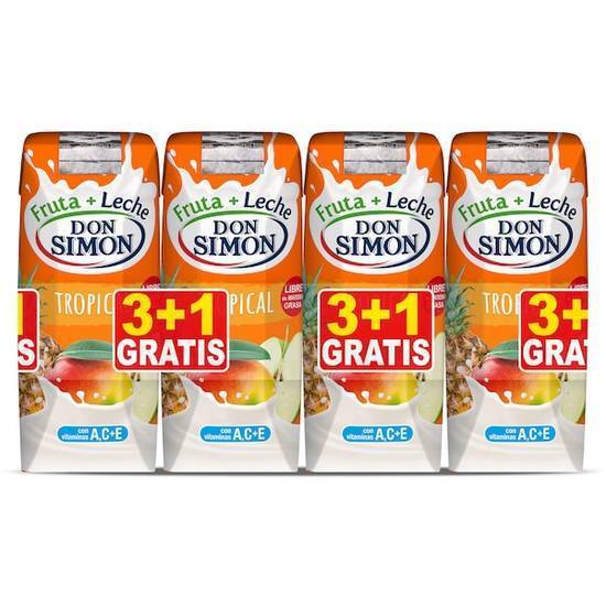 Bebida de Leche y Zumo de Frutas Tropical Don Simón Pack (4 x 330 ml(