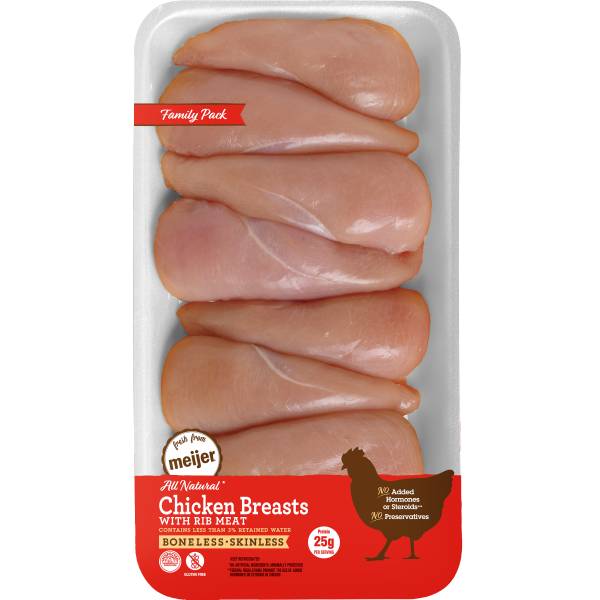 Meijer 100% All Natural Boneless Skinless Chicken Breasts Family pack