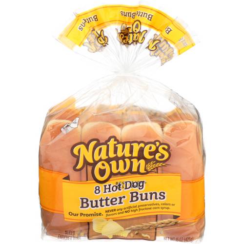 Nature's Own Hot Dog Butter Buns 8 Pack