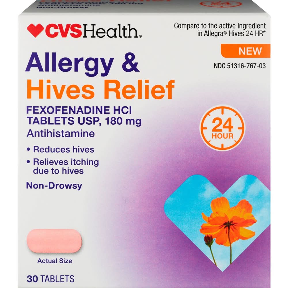 CVS Health Allergy & Hives Relief Tablets (30 ct)