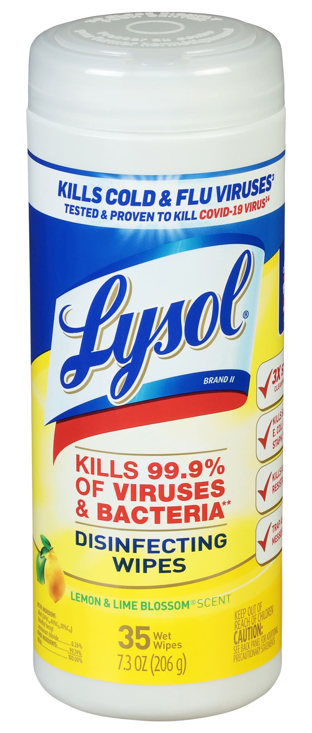 Lysol Disinfecting Wet Wipes, Lemon & Lime Blossom (7.3 oz, 35 ct)
