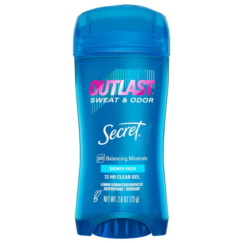 Secret Outlast Clear Gel Antiperspirant Deodorant, Shower Fresh Scent.