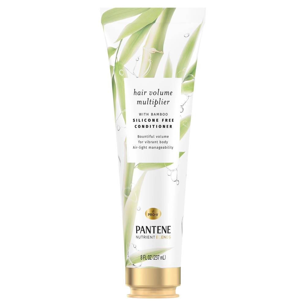 Pantene Nutrient Blends Hair Volume Multiplier Silicone Free Bamboo Conditioner for Fine, Thin Hair, 8 OZ