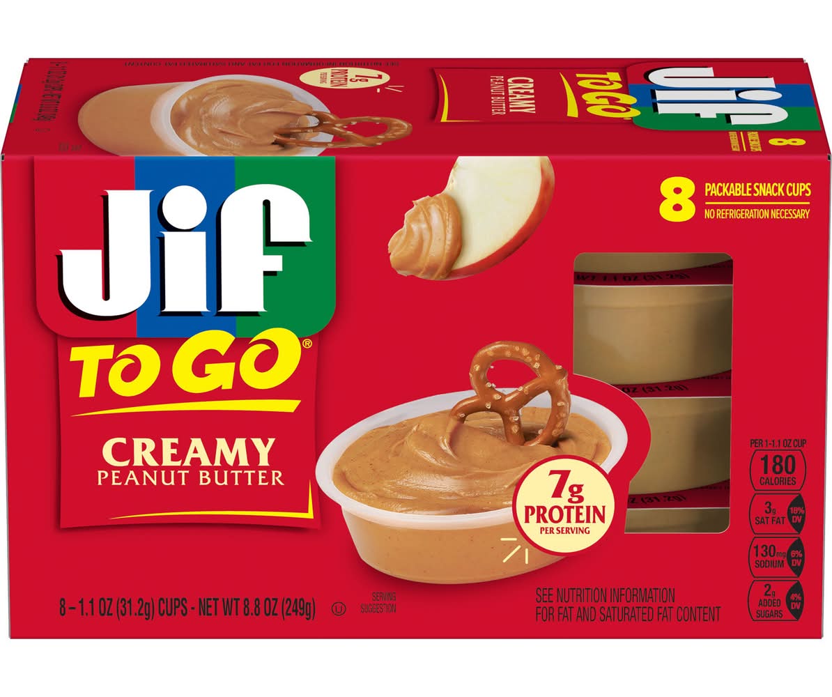 Jif To Go Creamy Peanut Butter Cups (8.8 lbs, 8 ct)