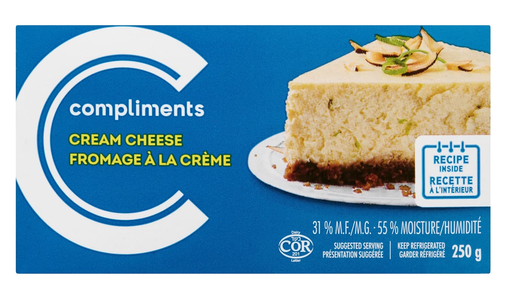 Compliments fromage à la crème en brique (250 g) - brick cream cheese (250 g)
