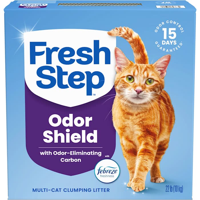 Fresh Step Odor Shield Multi Cat Clumping Litter with Febreze Freshness, 22 lbs.