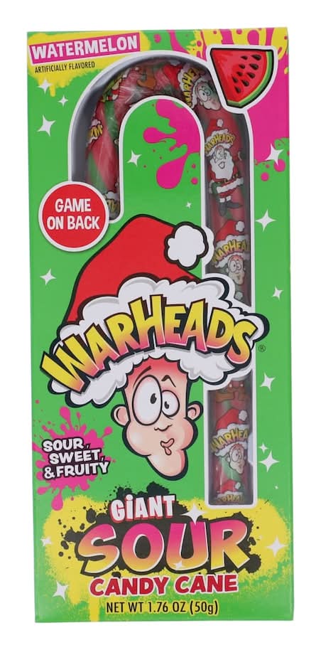 Warheads Giant Sour Candy Cane, Watermelon (1.76 oz)