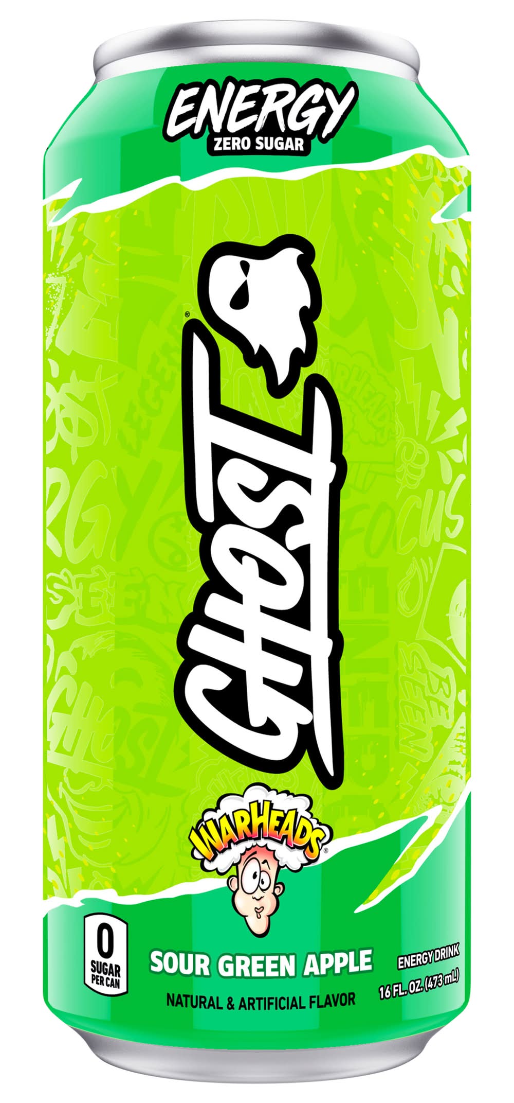 Ghost Energy Drink, Sour Green Apple (16 fl oz)