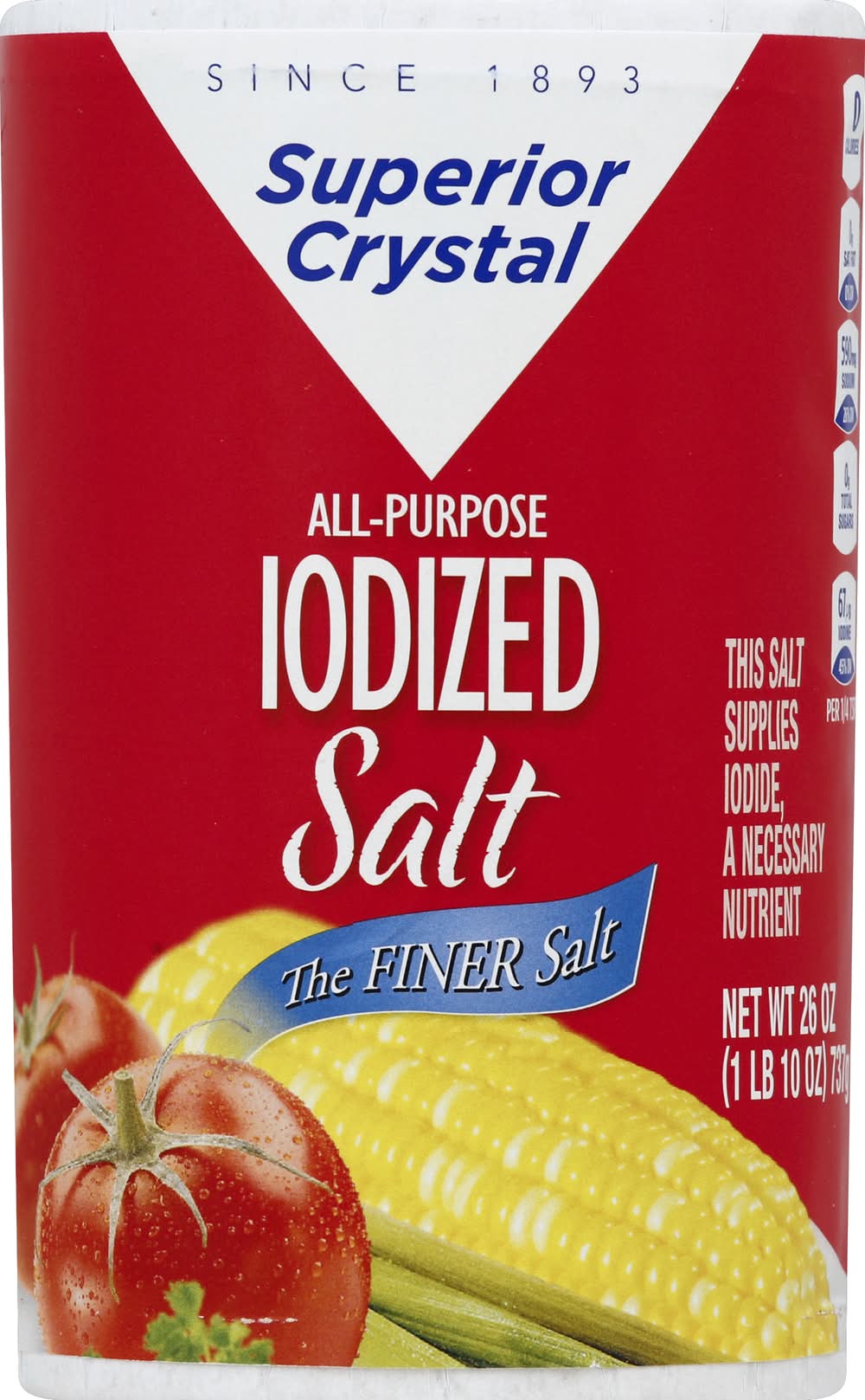 Superior Crystal All-Purpose Iodized Salt (26 oz)