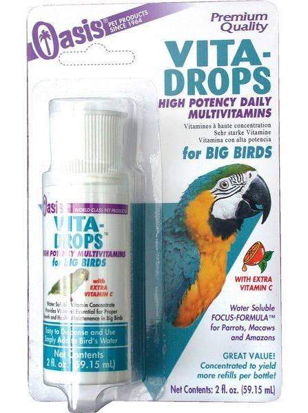 Oasis Vita-Drops High Potency Daily Multivitamins For Large Birds (2 fl oz)