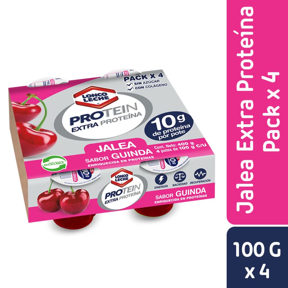 Loncoleche · Protein jalea con extra proteína - Guinda (4 x 100 g)