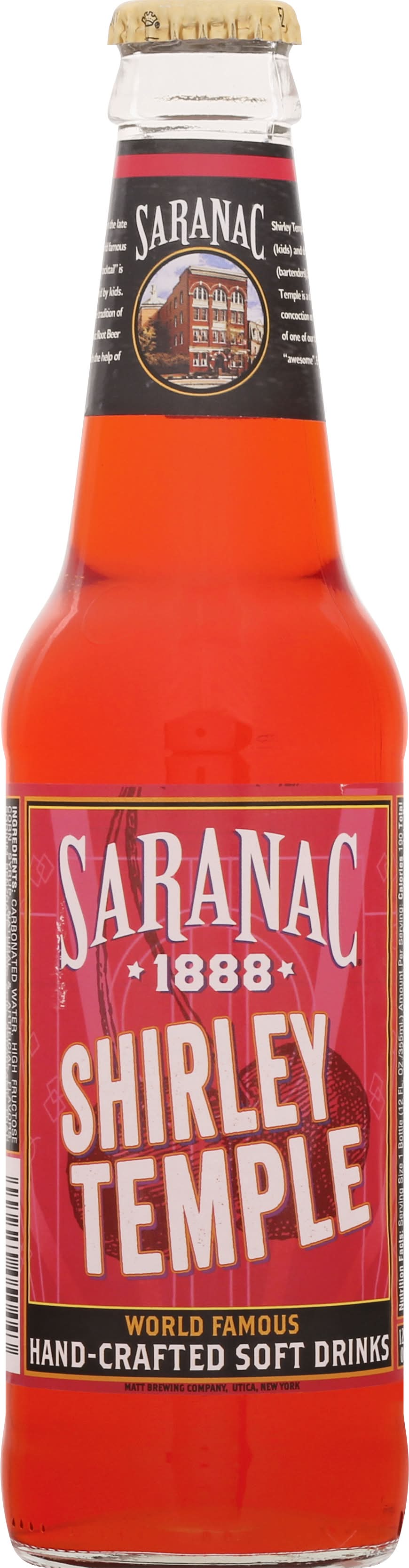 Saranac Shirley Temple Soft Drink (12 fl oz)