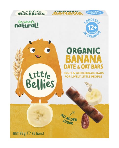 Little Bellies Organic Banana Date & Oat Bars For 12+ Months (85g, 5 pack)
