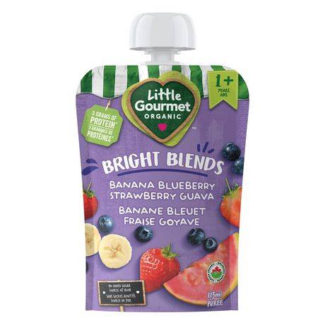 Little Gourmet Bright Blend Baby Food, Banana-Blueberry-Strawberry-Guava (113 ml)