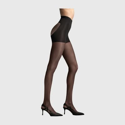 L'eggs Women's 20 Denier 360 Contour Sheer Tights - Black M: High Waisted, Built-in Slimming Layer, Knit Construction