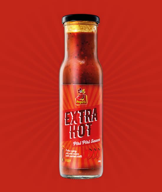 Pepe’s Extra Hot Sauce Bottle 250ml