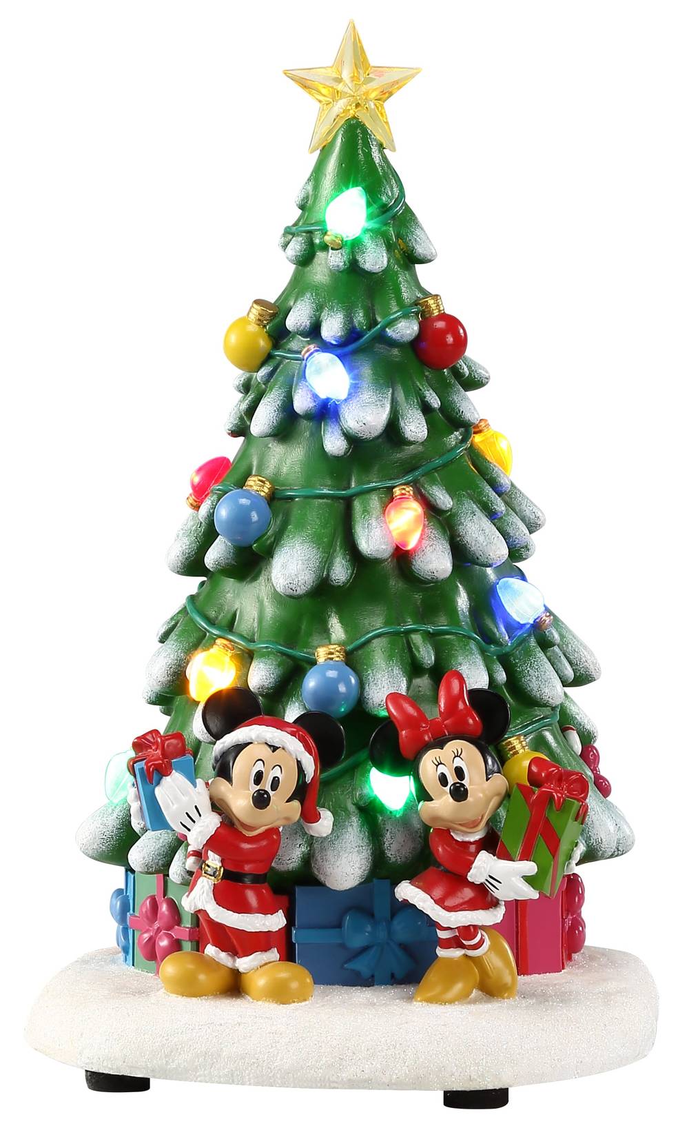 Disney 10-in LED Musical Mickey & Minnie Christmas Tree Scene Decoration | NM-X23091AA