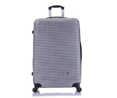 Royal Silver Ridged Stripe Hardside Spinner Suitcase, (28")