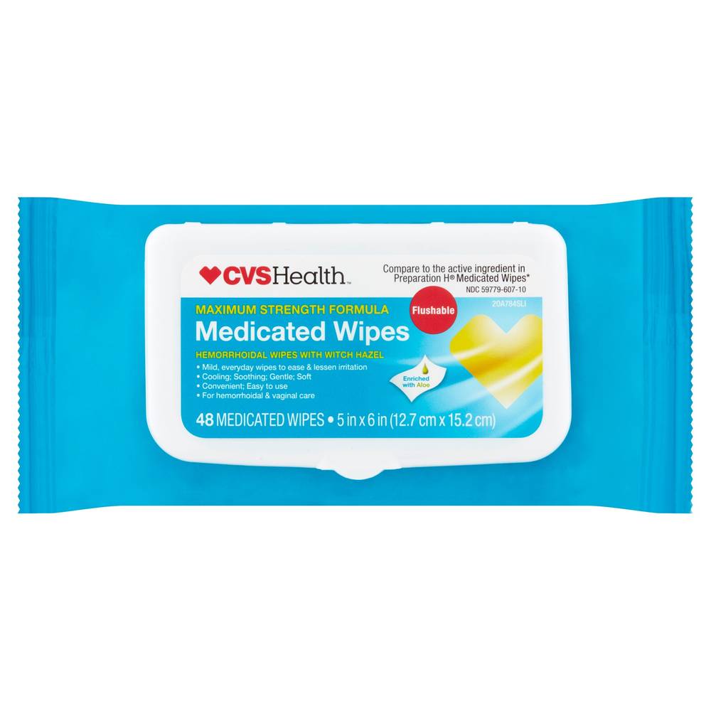 CVS Health Hemorrhoidal Medicated Wipes, 48 CT