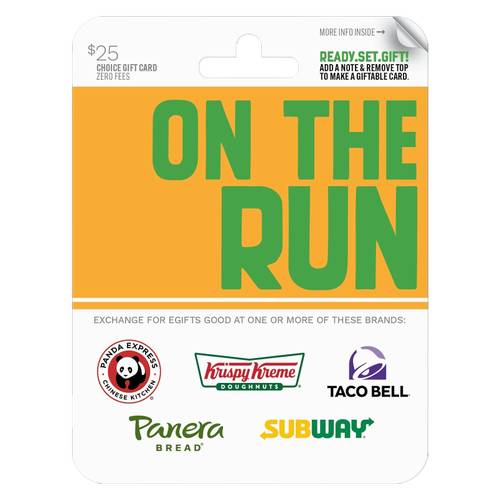 On the Run $25 Gift Card