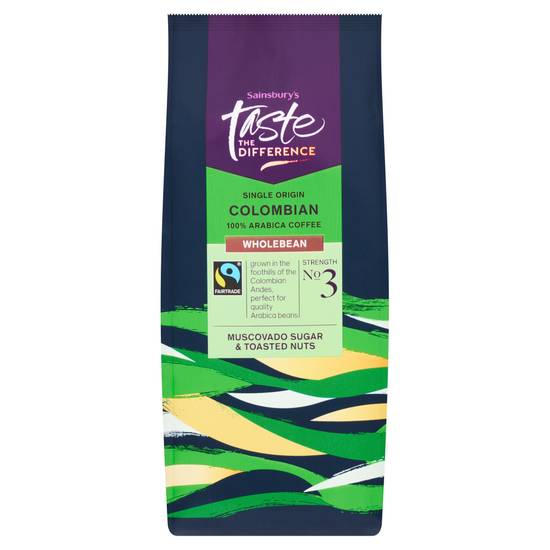 Sainsbury's Fairtrade Colombian Beans,  Taste the Difference,  Strength 3 227g