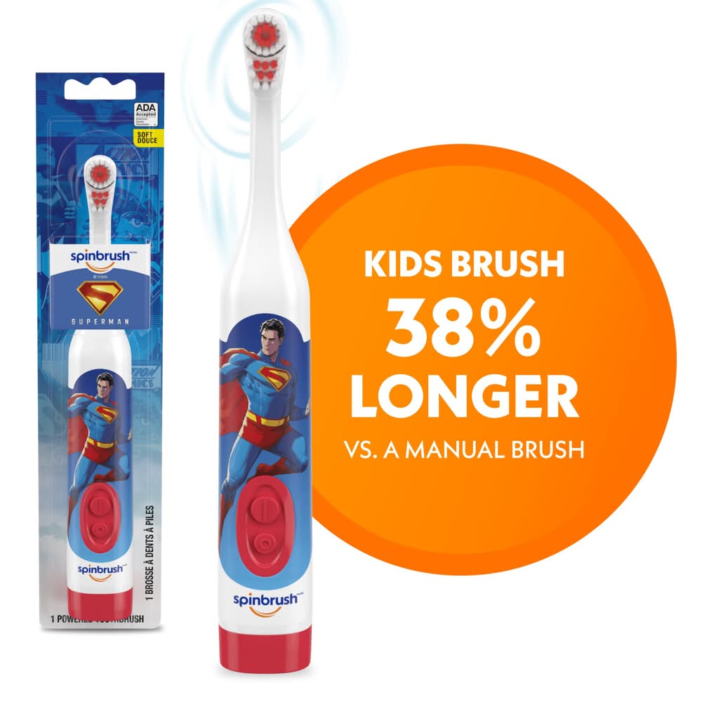 Spinbrush Soft Douce Superman Powered Toothbrush