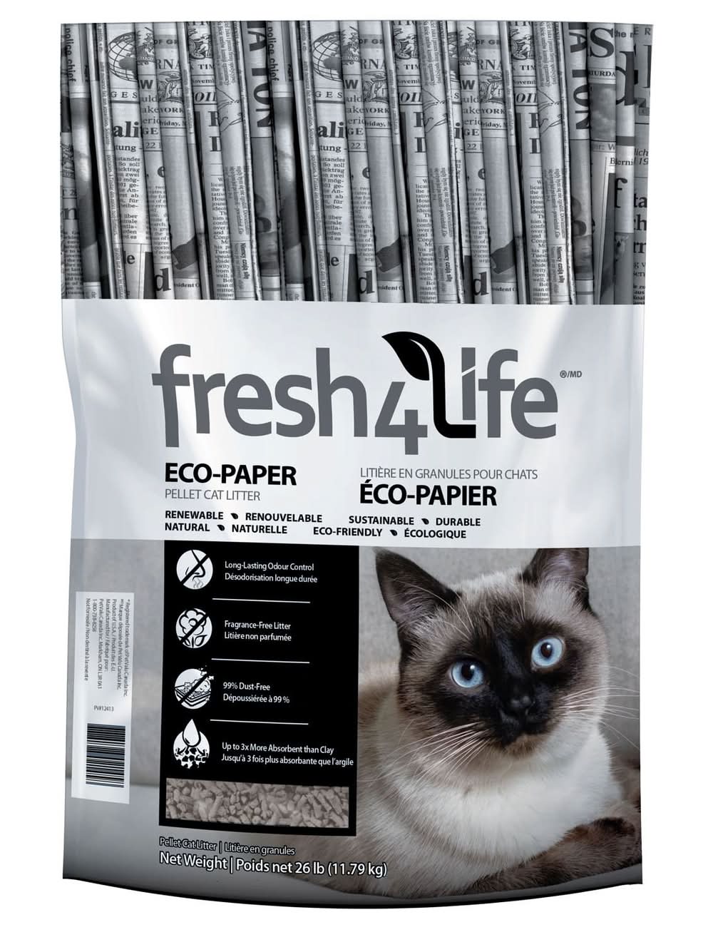 Fresh 4 Life Eco-Paper Pellet Cat Litter, 26 lb