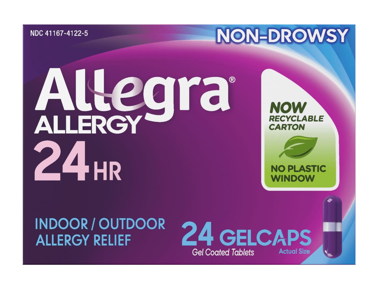 Allegra Non-Drowsy 24hr Allergy Relief Gelcaps 180 mg (24 ct)