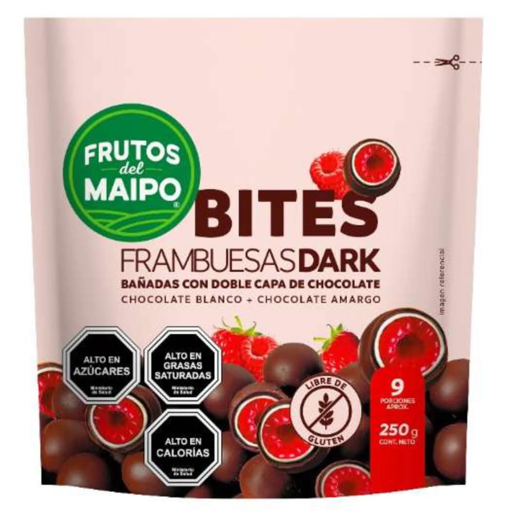 Frutos del Maipo · Bites helados - Frambuesas Dark (250 g)