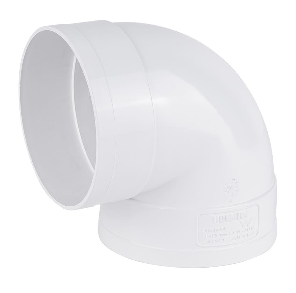 Holman 90mm 90° Female And Female PVC Stormwater Elbow
