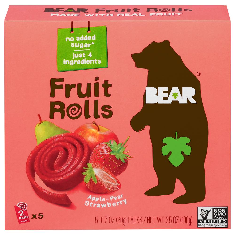 BEAR Strawberry Fruit Rolls (5 ct)