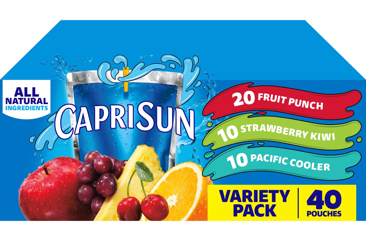 Capri Sun Flavored Juice Drink Blend Variety pack, Assorted (40 x 6 fl oz)