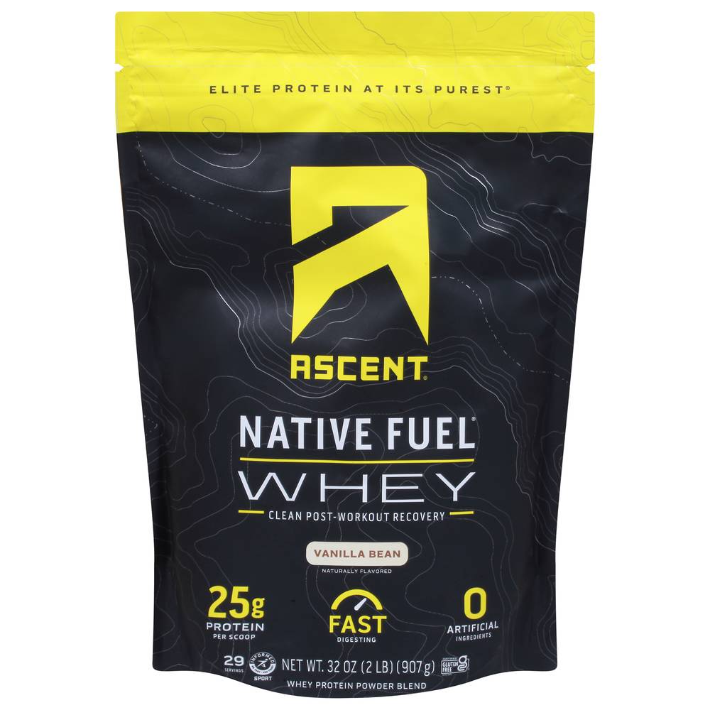 Ascent Native Fuel Whey Protein Powder Blend (32 oz) (vanilla bean)