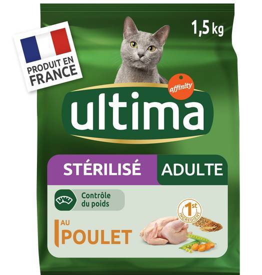 Ultima croquettes au poulet pour chat stérilisé adulte
