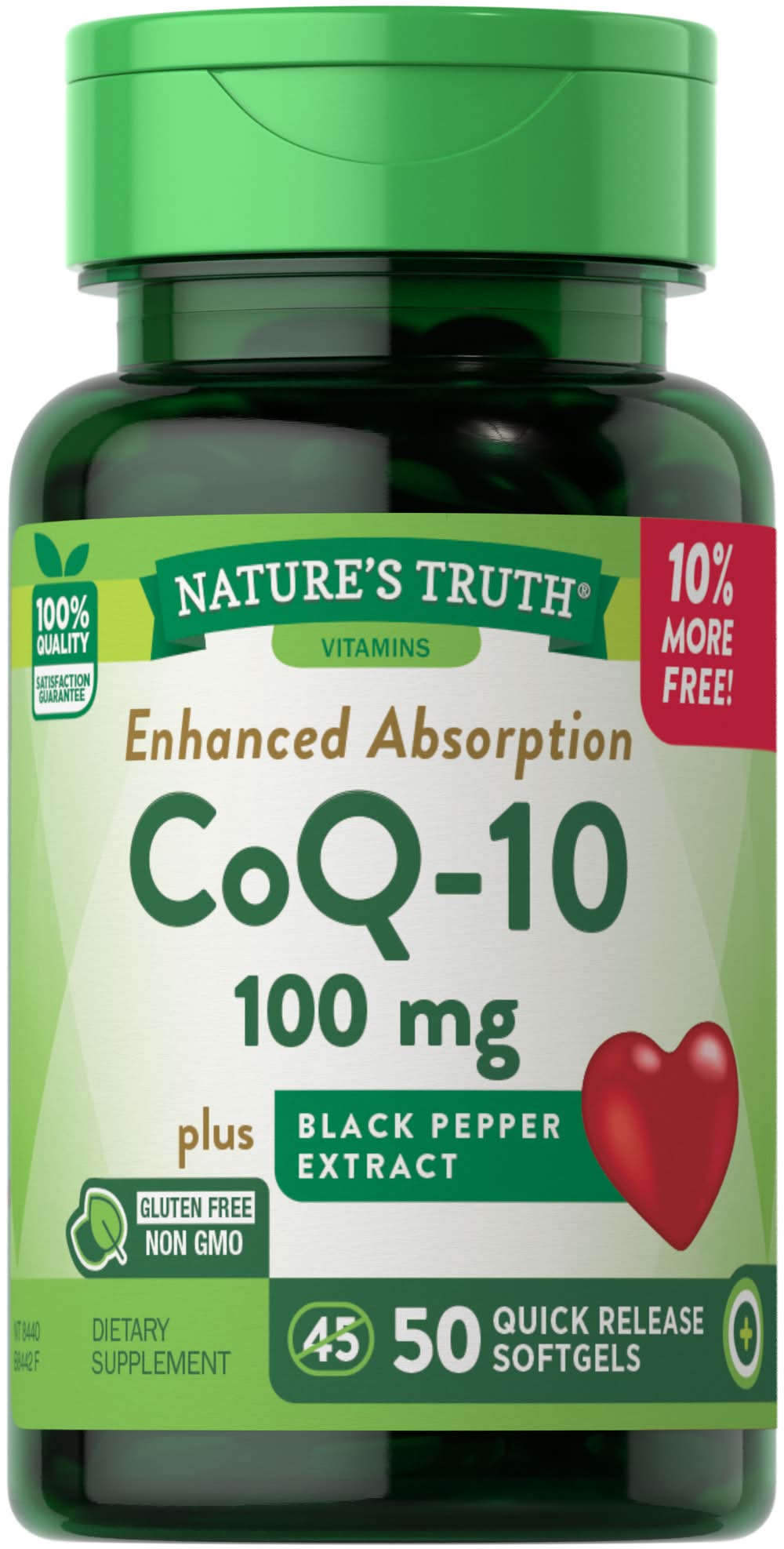 Nature's Truth Coq-10 Plus Black Pepper Extract Softgels (3.2 oz)