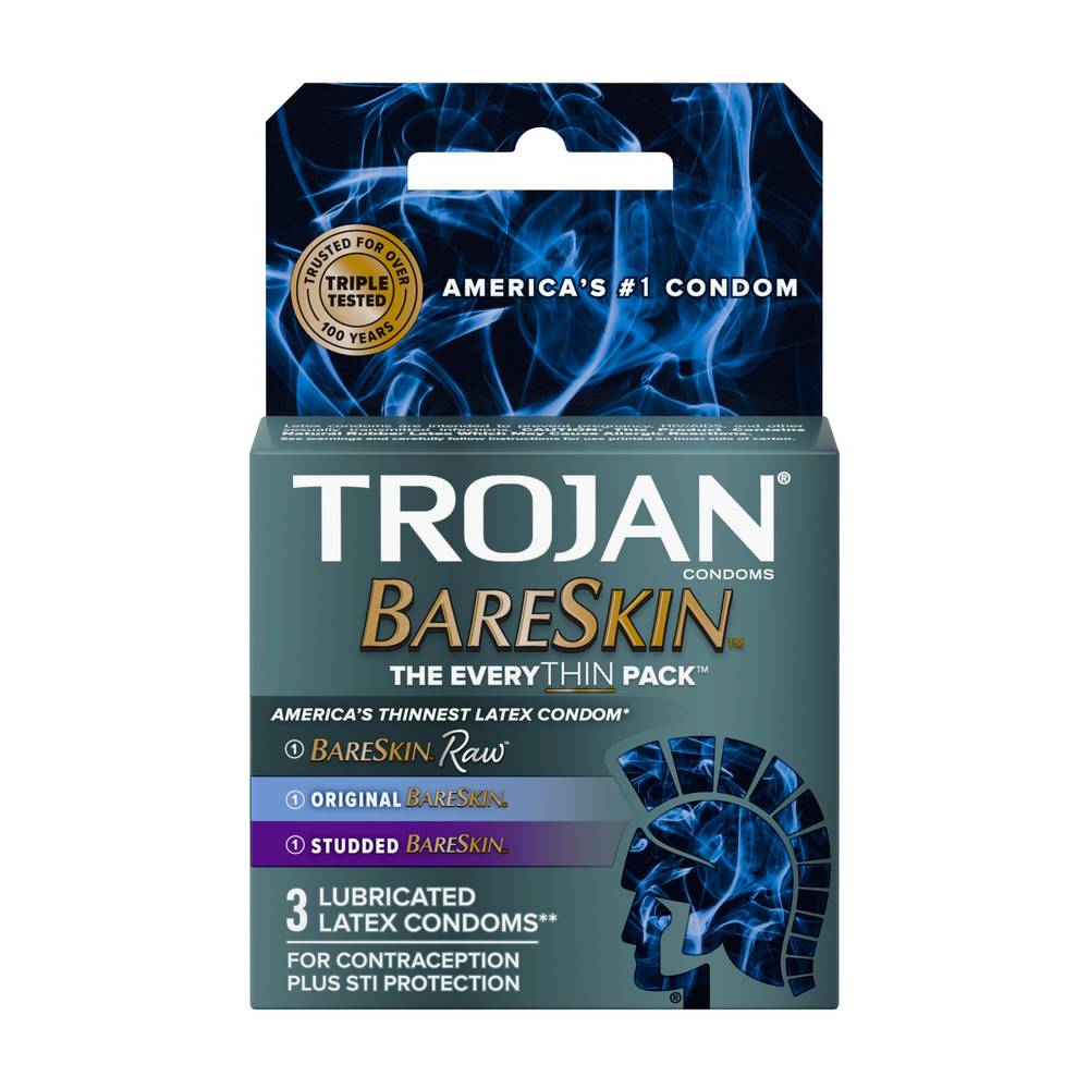 Trojan Bareskin Raw Lubricated Latex Condoms