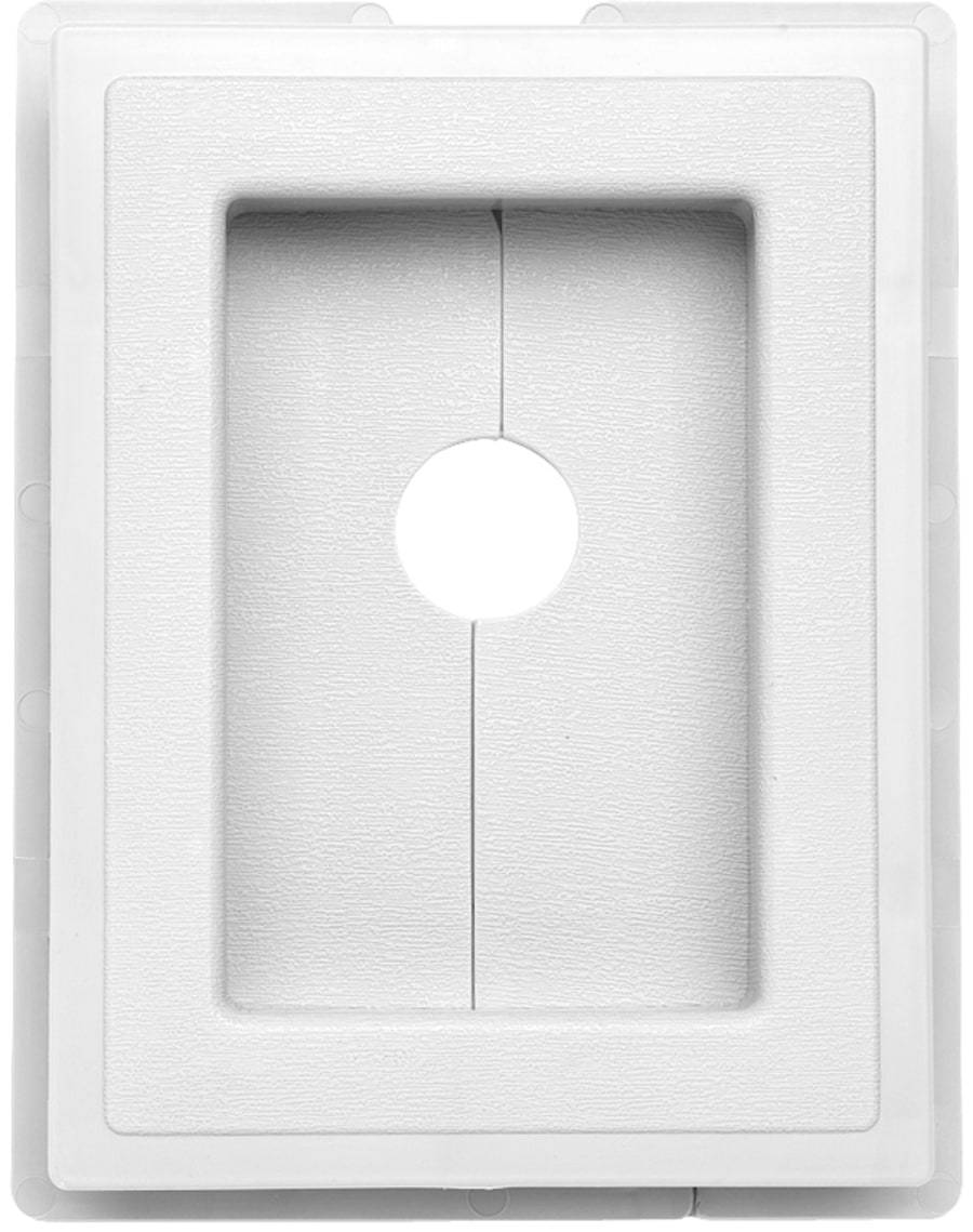 Ply Gem 6-in x 7.5-in White/Woodgrain Vinyl Universal Mounting Block | MBL0CKRL PW