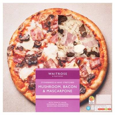 Waitrose & Partners Mushroom Bacon & Mascarpone Pizza (440g)