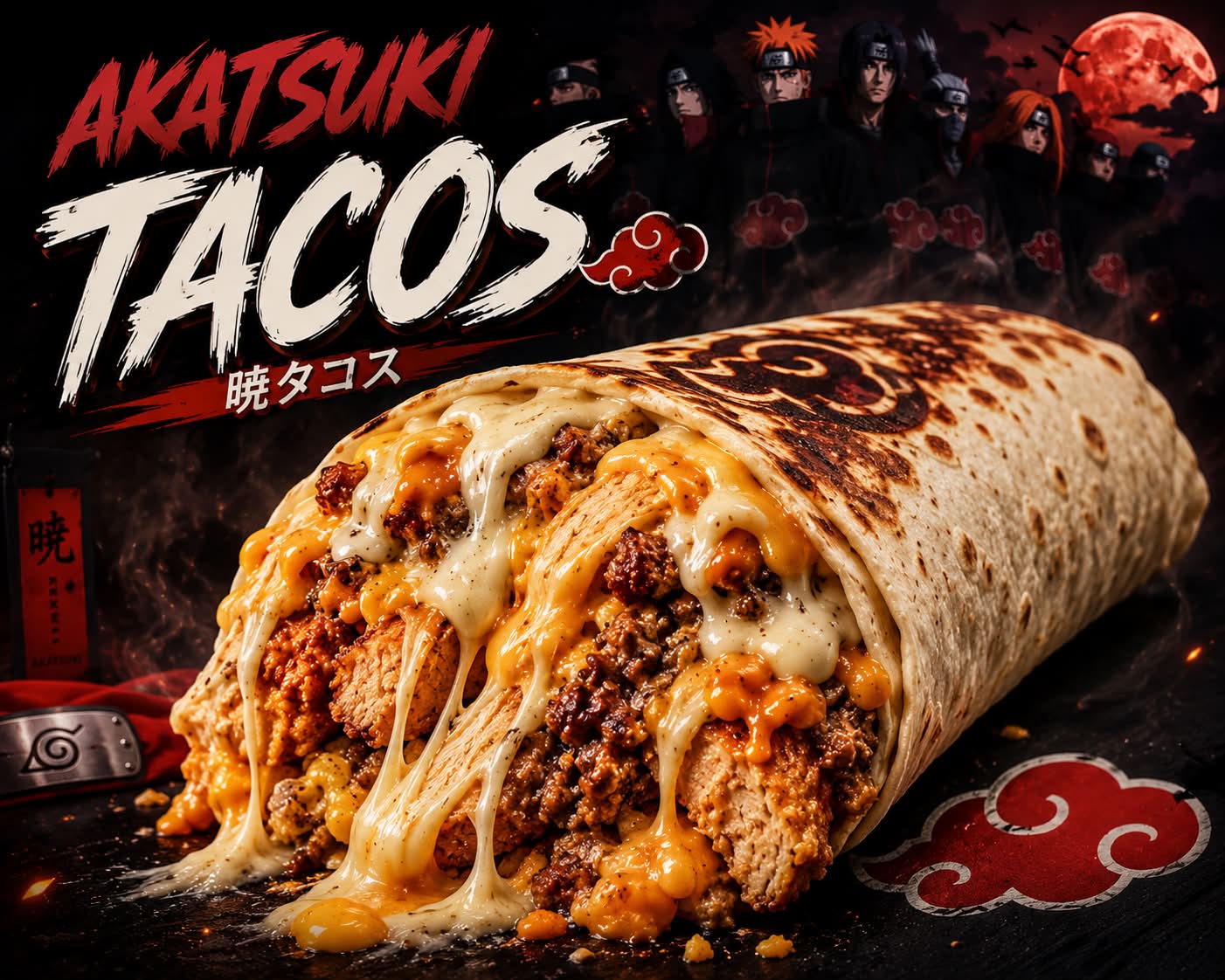 Akatsuki Tacos 2 viandes 🌑 (Tacos XL)